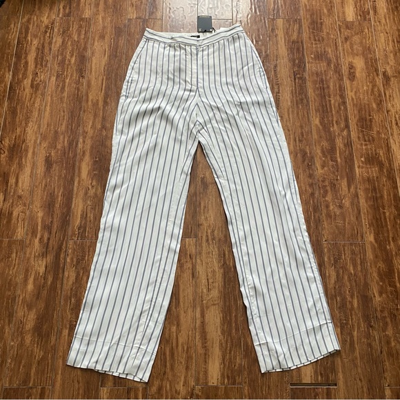 Mossimo Dutti Pants - New with tags Mossimo Dutti White Navy Pinstripe High Rise Wide Leg Pants Size 6